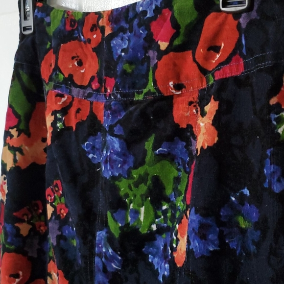 Floral Corduroy Trumpet Skirt - Picture 2 of 4